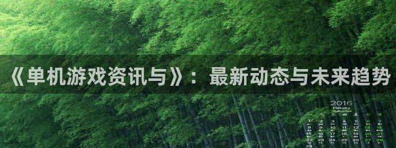 优贝娱乐官方平台：《单机游戏资讯与》：最新动态与未来趋势